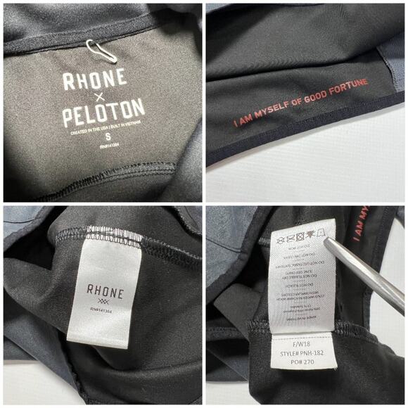 NWOT Rhone x Peloton Nylon Tactel Hoodie  SIZE S Asphalt Gray Zip Pocket NEW - Picture 3 of 12